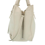 balenciaga 2Way Shoulder Bag Hand Bag Leather White Auth am2305g