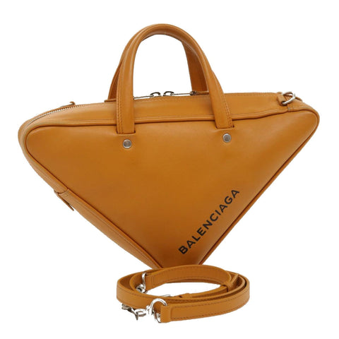 balenciaga 2Way Shoulder Bag Hand Bag Leather Brown Auth am2534gA