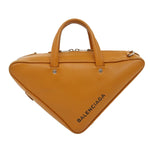 balenciaga 2Way Shoulder Bag Hand Bag Leather Brown Auth am2534gA
