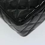 Chanel Matelasse Chain Shoulder Bag Patent leather Black CC Auth hk1071