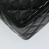 Chanel Matelasse Chain Shoulder Bag Patent leather Black CC Auth hk1071