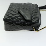Chanel Matelasse Chain Shoulder Bag Patent leather Black CC Auth hk1071