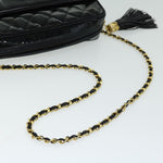 Chanel Matelasse Chain Shoulder Bag Patent leather Black CC Auth hk1071