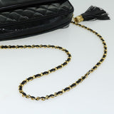 Chanel Matelasse Chain Shoulder Bag Patent leather Black CC Auth hk1071