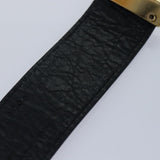 balenciaga Bangle Bracelet Leather Black 466597 Auth hk1591