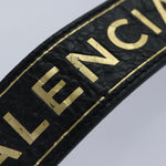 balenciaga Bangle Bracelet Leather Black 466597 Auth hk1591