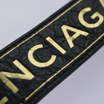 balenciaga Bangle Bracelet Leather Black 466597 Auth hk1591