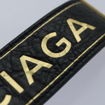 balenciaga Bangle Bracelet Leather Black 466597 Auth hk1591