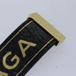 balenciaga Bangle Bracelet Leather Black 466597 Auth hk1591