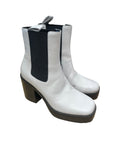 balenciaga Chelsea Boots/US 7.5/Plain/Leather/WHT/