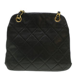 Chanel Matelasse Clasp Chain Shoulder Bag Lamb Skin Black CC Auth kk164
