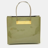 balenciaga Grey Patent Leather Small Cable Shopper Tote
