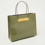 balenciaga Grey Patent Leather Small Cable Shopper Tote