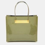 balenciaga Grey Patent Leather Small Cable Shopper Tote