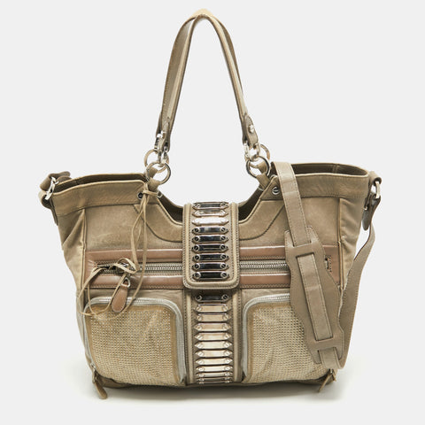 balenciaga Beige Leather Studded Sac Clous Motorcycle Bag