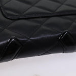 Chanel Long Wallet Leather Black CC Auth mr152