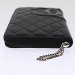 Chanel Long Wallet Leather Black CC Auth mr152