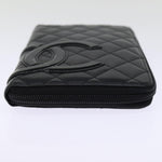 Chanel Long Wallet Leather Black CC Auth mr152