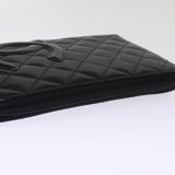 Chanel Long Wallet Leather Black CC Auth mr152