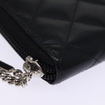Chanel Long Wallet Leather Black CC Auth mr152
