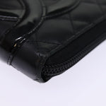 Chanel Long Wallet Leather Black CC Auth mr152