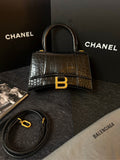 balenciaga Hourglass Bag Black Gold Shoulder Bag