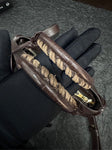 Balenciaga Brown Gold Buckle Mini Motorcycle Handheld Crossbody Bag