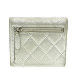 Chanel Matelasse Bifold Wallet Silver CC Auth cr620