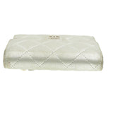 Chanel Matelasse Bifold Wallet Silver CC Auth cr620
