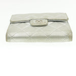 Chanel Matelasse Bifold Wallet Silver CC Auth cr620