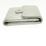 Chanel Matelasse Bifold Wallet Silver CC Auth cr620