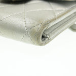 Chanel Matelasse Bifold Wallet Silver CC Auth cr620
