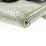 Chanel Matelasse Bifold Wallet Silver CC Auth cr620