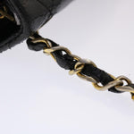 Chanel Matelasse Chain New Shoulder Bag Lamb Skin Black Gold CC Auth 24557A