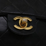 Chanel Matelasse Chain New Shoulder Bag Lamb Skin Black Gold CC Auth 24557A