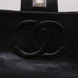 Chanel Matelasse Chain New Shoulder Bag Lamb Skin Black Gold CC Auth 24557A