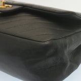 Chanel Mademoiselle Turn Lock New Shoulder Bag Lamb Skin Black CC Auth ai677A