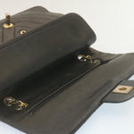 Chanel Mademoiselle Turn Lock New Shoulder Bag Lamb Skin Black CC Auth ai677A