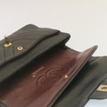 Chanel Mademoiselle Turn Lock New Shoulder Bag Lamb Skin Black CC Auth ai677A