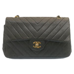 Chanel Mademoiselle Turn Lock New Shoulder Bag Lamb Skin Black CC Auth ai677A