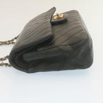Chanel Mademoiselle Turn Lock New Shoulder Bag Lamb Skin Black CC Auth ai677A