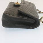 Chanel Mademoiselle Turn Lock New Shoulder Bag Lamb Skin Black CC Auth ai677A