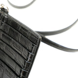 balenciaga Croc Embossed Leather Card Case