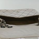 Chanel Matelasse Chain Shoulder Bag Leather White CC Auth yk10764