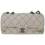 Chanel Matelasse Chain Shoulder Bag Leather White CC Auth yk10764