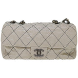 Chanel Matelasse Chain Shoulder Bag Leather White CC Auth yk10764