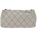 Chanel Matelasse Chain Shoulder Bag Leather White CC Auth yk10764