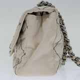 Chanel Matelasse Chain Shoulder Bag Leather White CC Auth yk10764