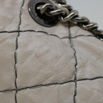 Chanel Matelasse Chain Shoulder Bag Leather White CC Auth yk10764