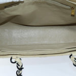 Chanel Matelasse Chain Tote Bag Leather Beige CC Auth yk11588